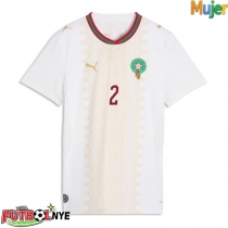 Camiseta Marruecos Achraf Hakimi #2 Visitante Equipación para mujer Mundial 2026 manga corta